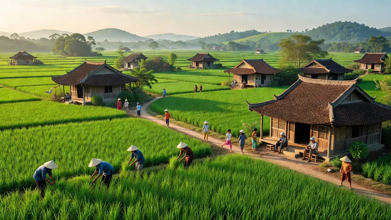 Cảnh quan Xã Dương Hòa, Thị xã Hương Thủy, Thành phố Huế, với thiên nhiên xanh tươi và cuộc sống cộng đồng.