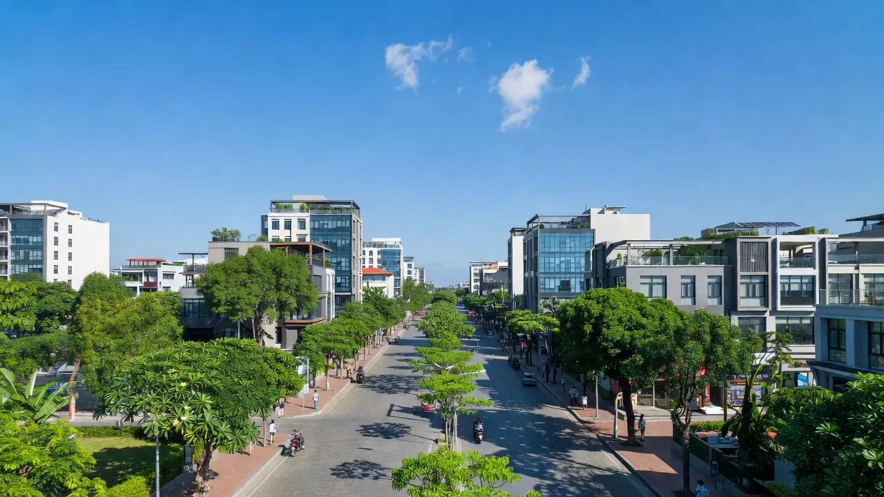 Khung cảnh Phú Bài, Thị xã Hương Thủy, Thành phố Huế với cảnh quan hiện đại và thiên nhiên xanh tươi.