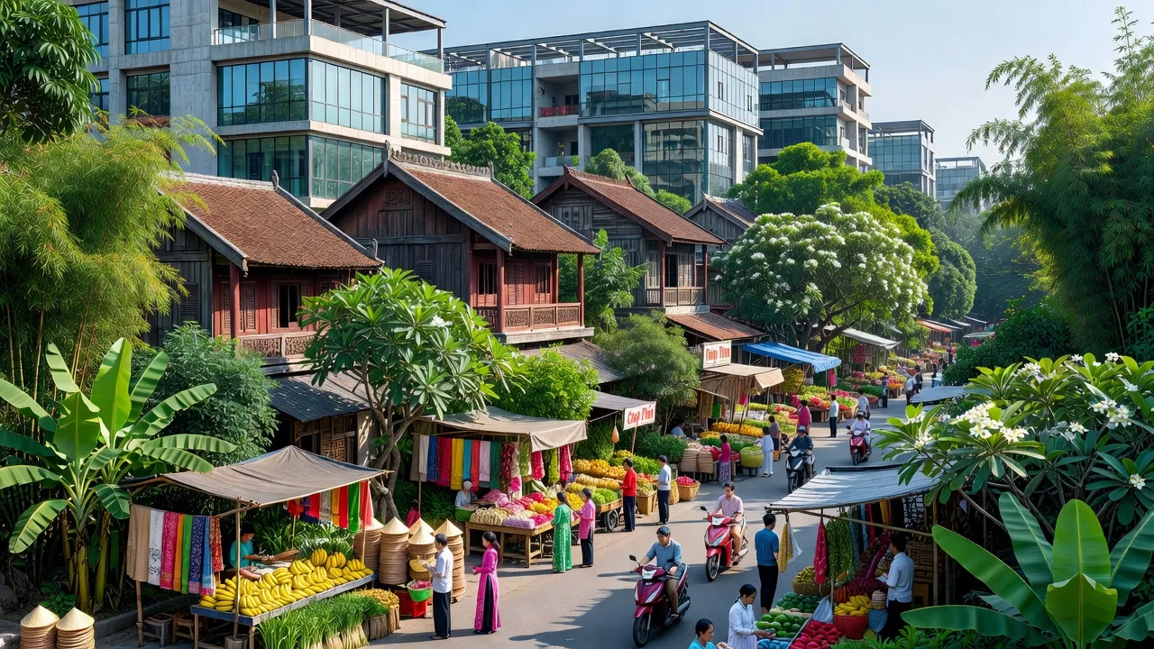 Khung cảnh Phường Phú Bài, Tiêu biểu cho đô thị phát triển ở Thành phố Huế, Việt Nam.