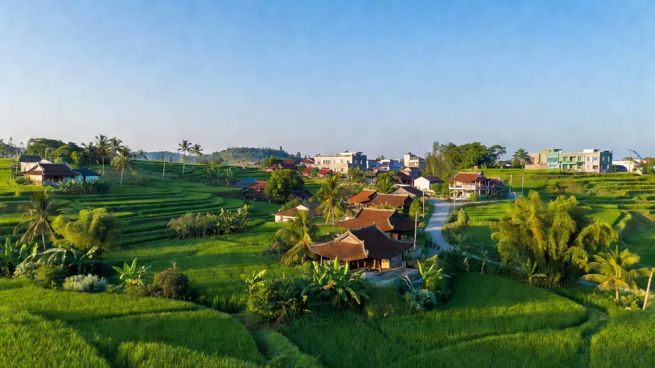 Cảnh sắc Phường Thủy Dương, Hương Thủy, Huế với nhà truyền thống và thiên nhiên xanh tươi.