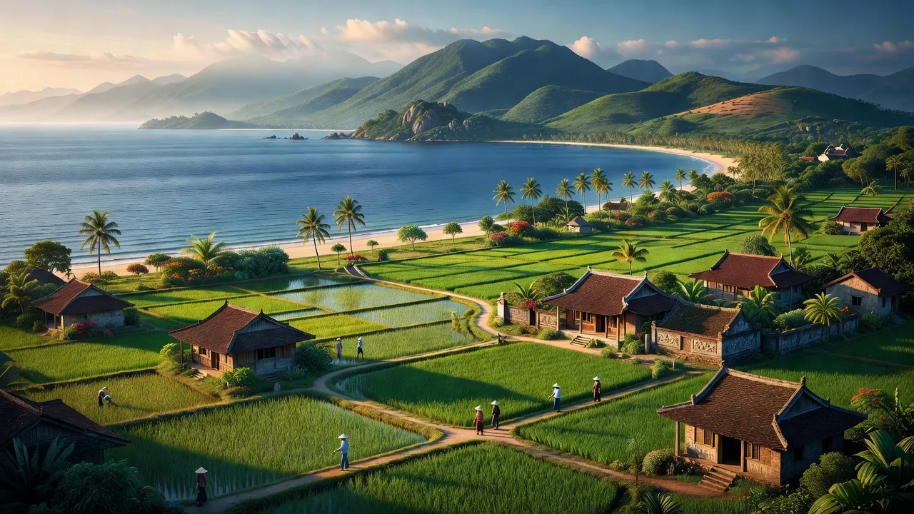 Cảnh đẹp xã Lộc An, huyện Phú Lộc, thành phố Huế, với biển và thiên nhiên tươi mát.