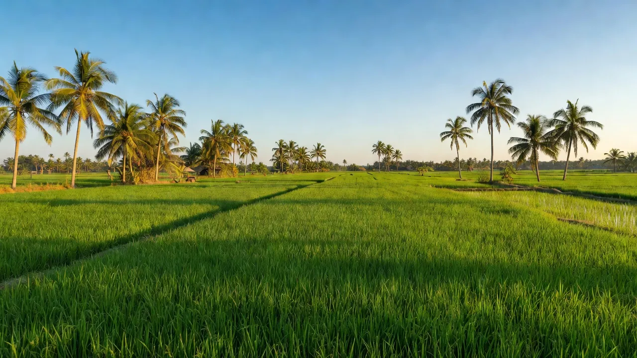 Cảnh quan xanh tươi của xã Vinh Thanh, huyện Phú Vang, thành phố Huế, đẹp và yên bình.