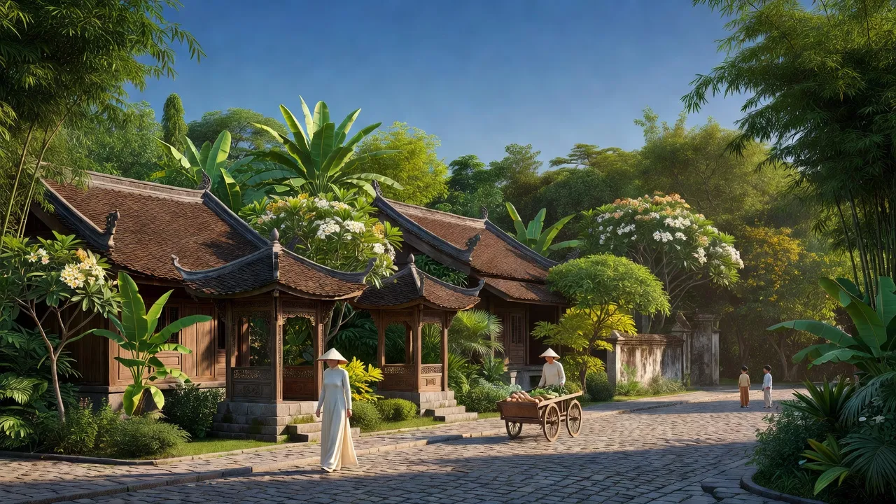 Phường Đông Ba, Quận Phú Xuân, Thành phố Huế với kiến trúc truyền thống và cây xanh tươi tốt.