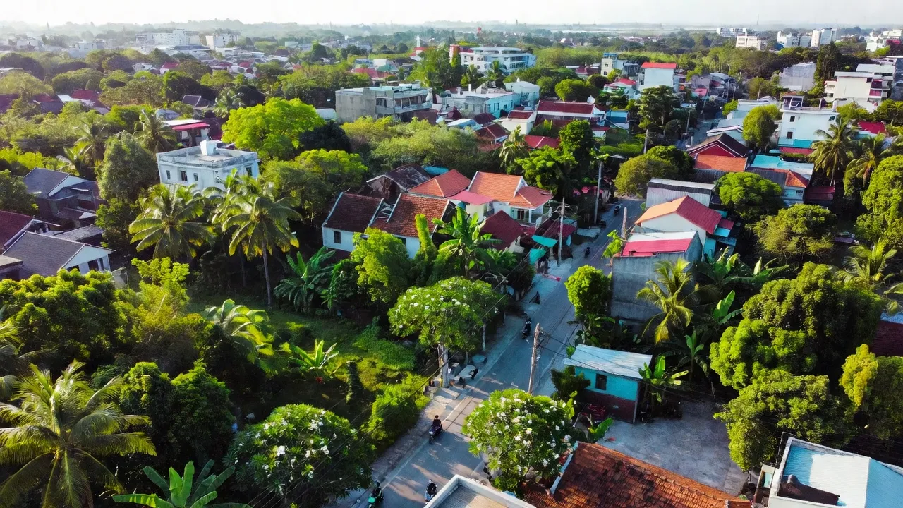 Cảnh quan Phường Hương An, Quận Phú Xuân, Thành phố Huế, với phong cảnh xanh tươi và cơ sở hạ tầng hiện đại.