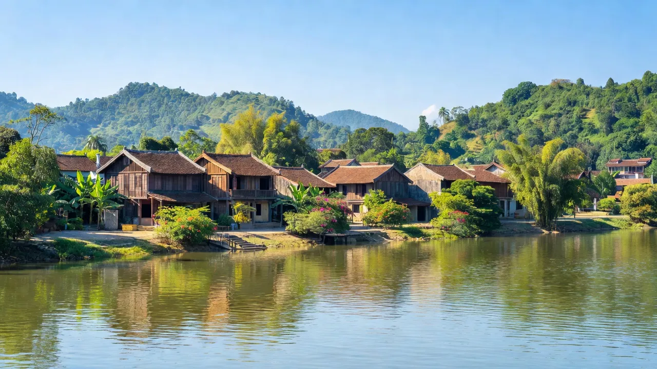 Khung cảnh bình yên ở Phường Kim Long bên sông Hương, gần trung tâm thành phố Huế.