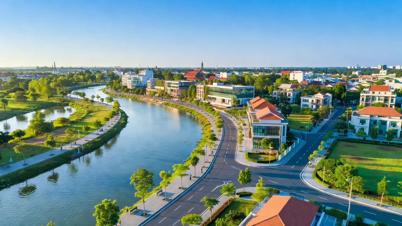 Khung cảnh Phường Thuận Hòa, Quận Phú Xuân, Thành phố Huế với hạ tầng hiện đại và sông Hương.