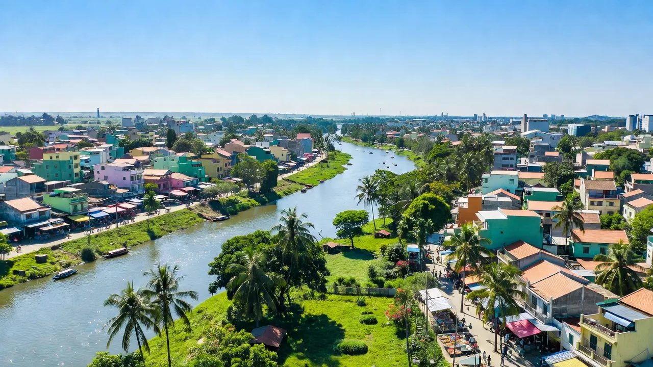Quận Thuận Hóa, Thành phố Huế với Sông Hương và cảnh quan đô thị xanh tươi, đông dân cư.