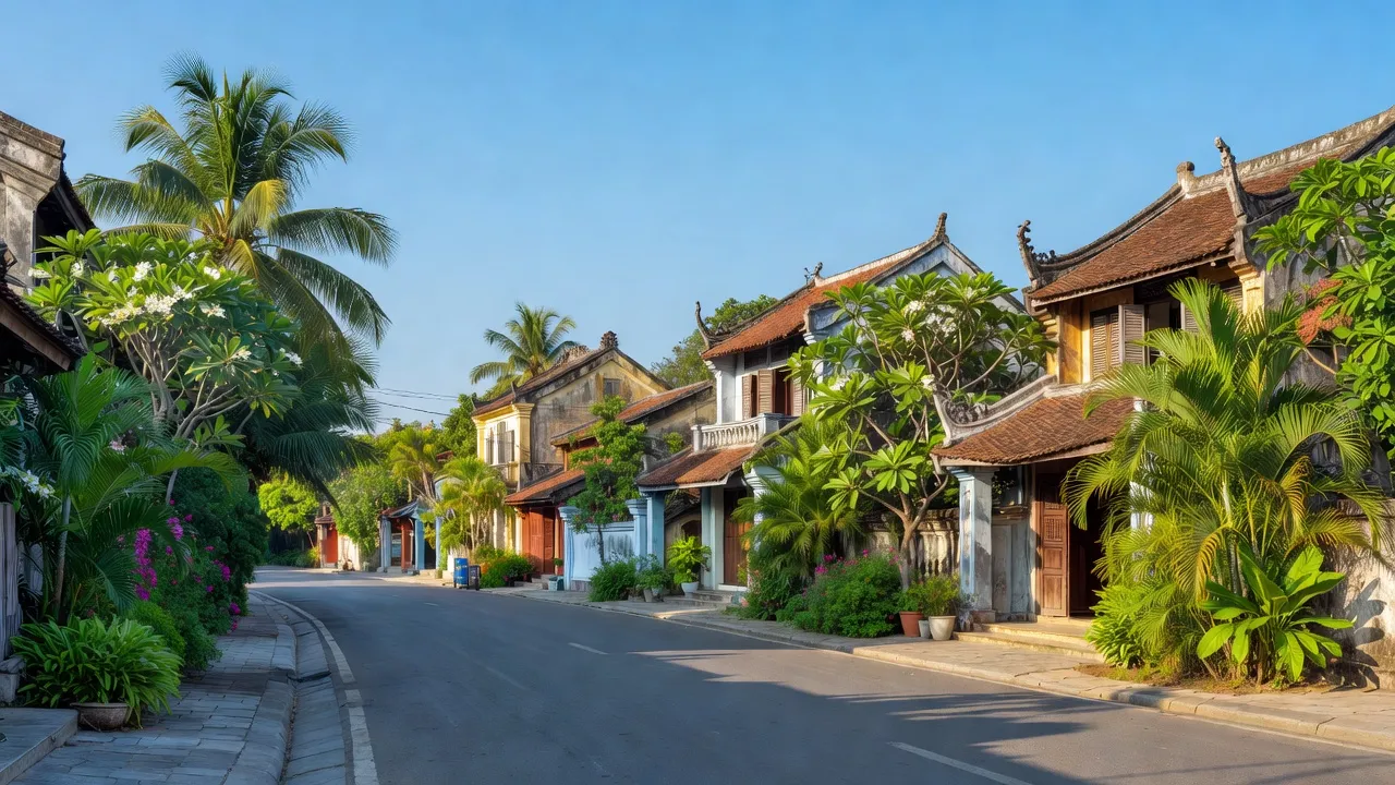 Phường An Cựu, Quận Thuận Hóa, Thành phố Huế với cảnh sắc xanh mát và nhà cổ truyền thống.