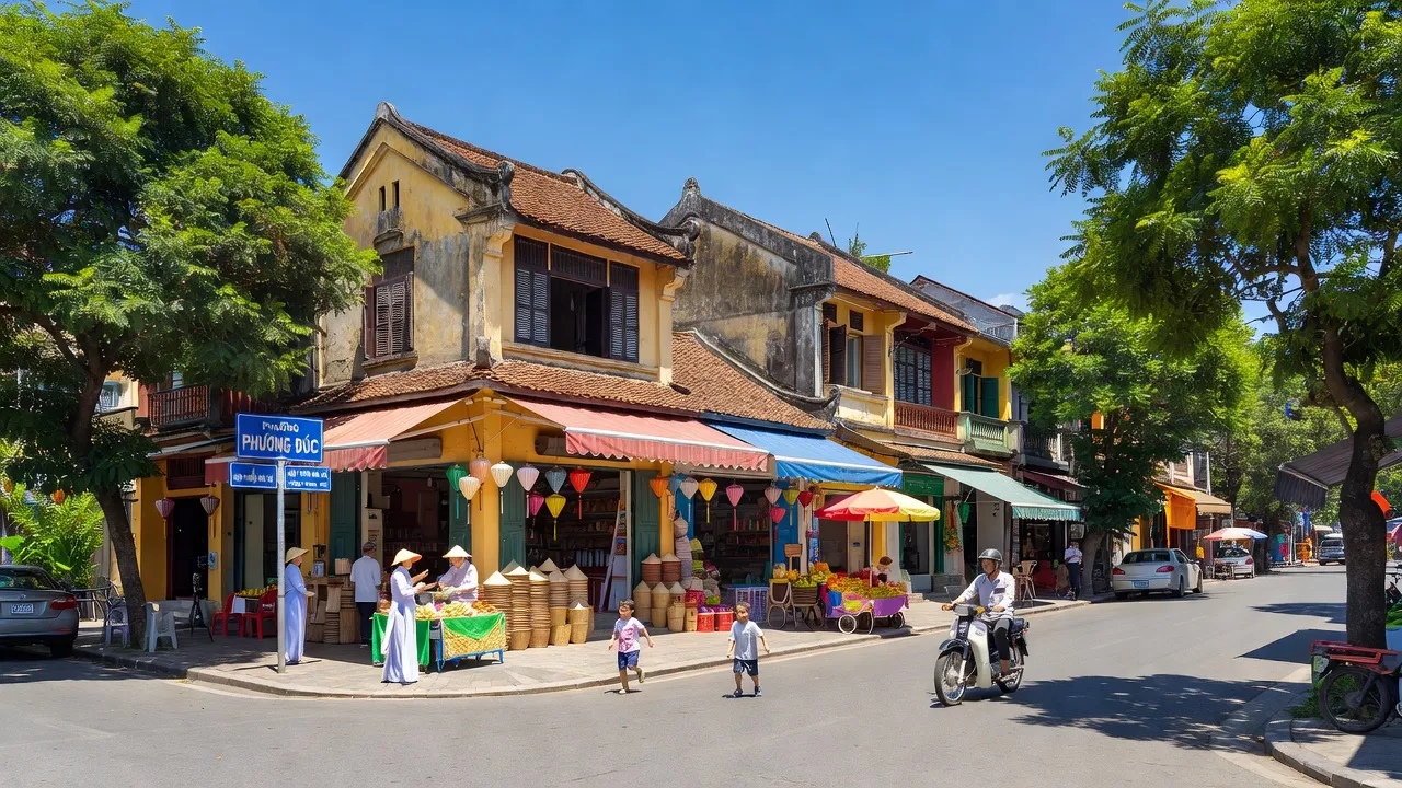Khung cảnh phố phường Phường Đúc, Quận Thuận Hóa, thành phố Huế vào ngày nắng đẹp.
