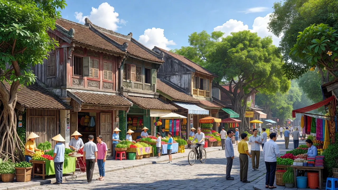 Phường Đúc, Quận Thuận Hóa, Thành phố Huế với kiến trúc truyền thống và cảnh sống sôi động.