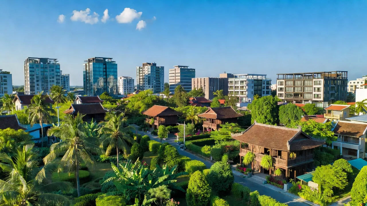 Phường Thuỷ Xuân, Quận Thuận Hóa, thành phố Huế, với cây xanh và kiến trúc hiện đại.