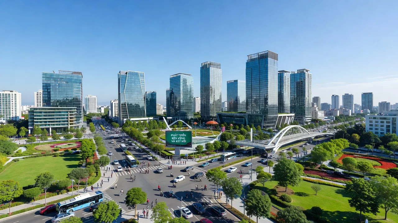 Khung cảnh thành phố Hưng Yên, nơi trung tâm chính trị và kinh tế của tỉnh Hưng Yên.