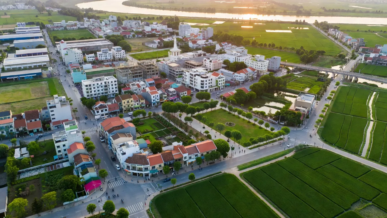 Phường Bạch Sam, Thị xã Mỹ Hào, tỉnh Hưng Yên, cảnh quan đô thị và không gian xanh rõ ràng.