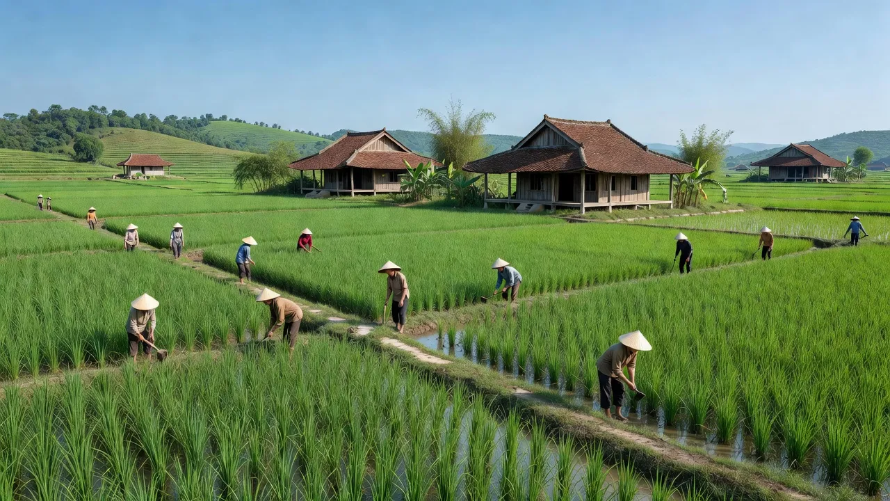 Tống Trân village in Phù Cừ, Hưng Yên: lush rice fields and traditional rural life.