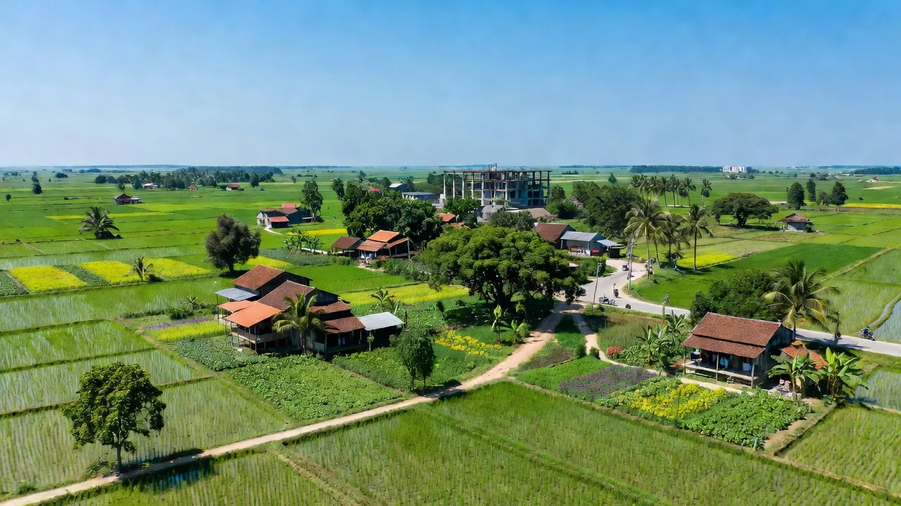 Khung cảnh tươi đẹp của xã Đại Đồng, huyện Văn Lâm, tỉnh Hưng Yên với kiến trúc hiện đại.