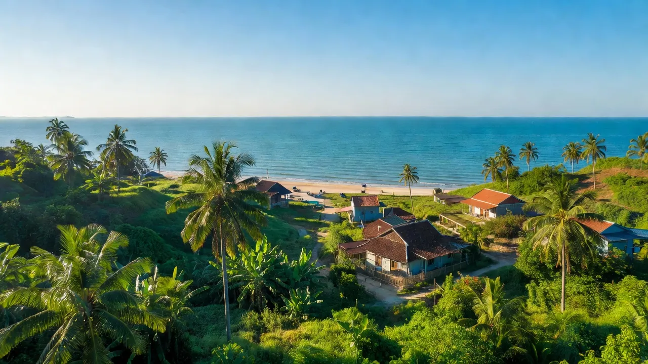 Quang cảnh xã Cam An Nam, huyện Cam Lâm, tỉnh Khánh Hòa với cây xanh và bầu trời trong xanh.