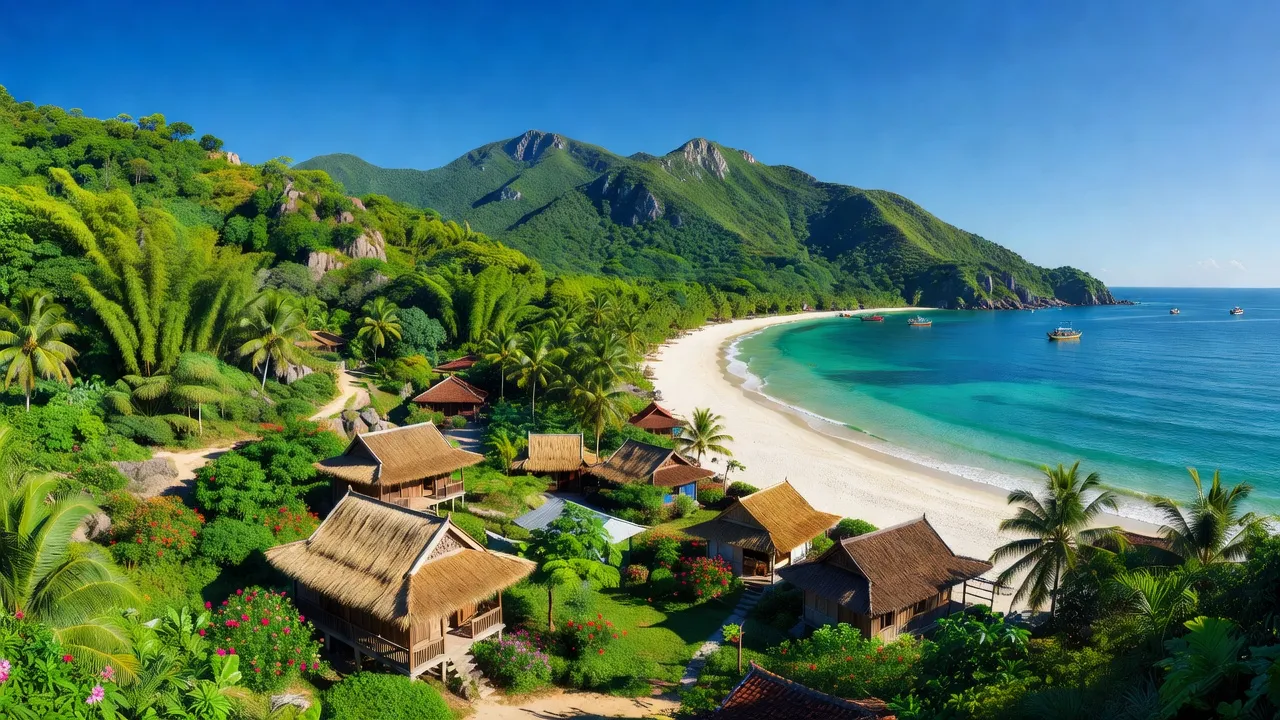 Khung cảnh xã Cam Hải Tây, huyện Cam Lâm, tỉnh Khánh Hòa với thiên nhiên xanh mát và kiến trúc truyền thống.