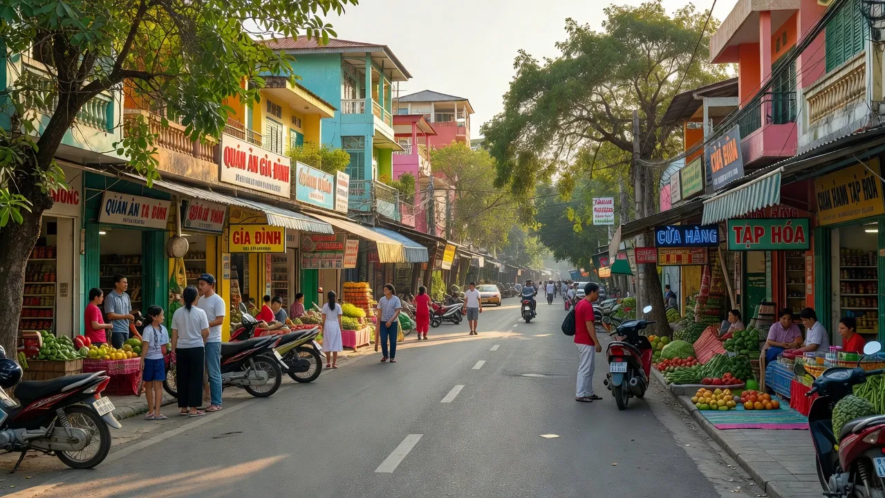 Phường Cam Lộc tại thành phố Cam Ranh, Khánh Hòa với cuộc sống sôi động và cảnh quan đô thị đẹp.