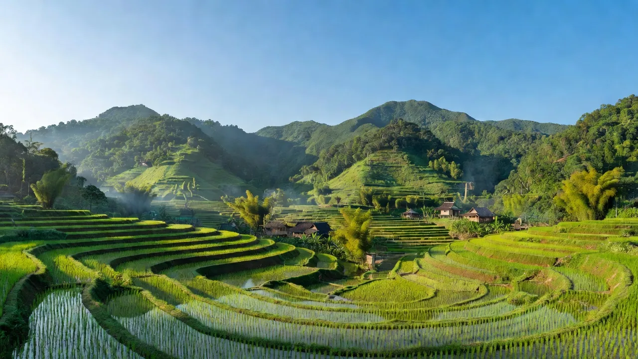 Cầu Bà, Khánh Vĩnh, Khánh Hòa: beautiful mountains, terraced fields, and peaceful rural life.