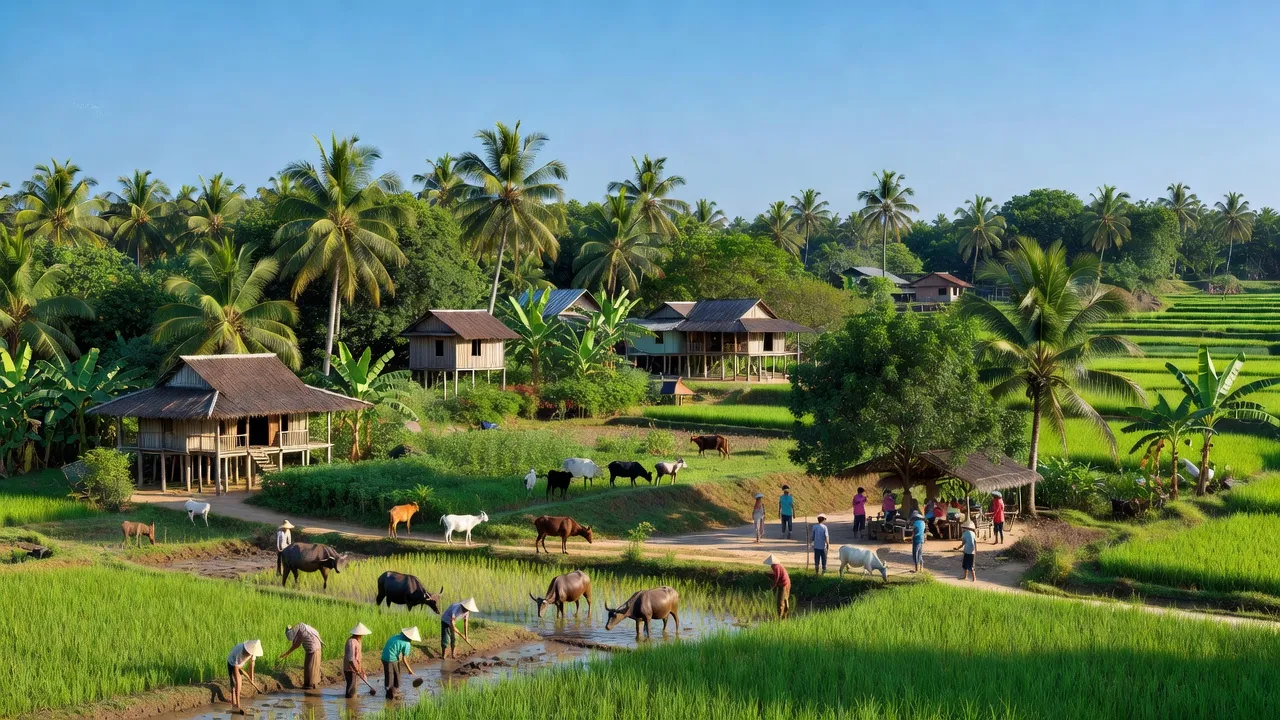Khánh Đông, Khánh Vĩnh, Khánh Hòa với khí hậu nhiệt đới, thể hiện sự sống động của cộng đồng.