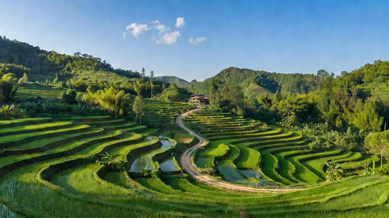 Khánh Phú, Khánh Vĩnh, Khánh Hòa, cảnh thiên nhiên, đồi núi, đường nhỏ, ruộng bậc thang.