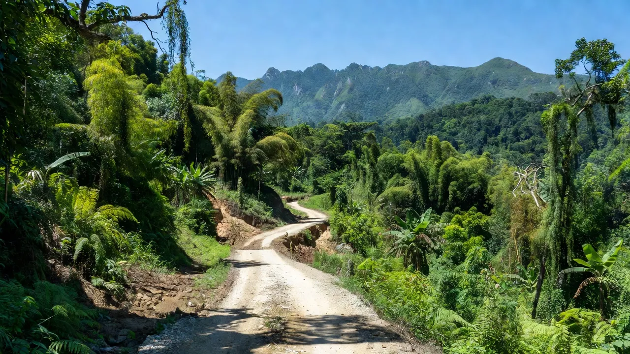 Tuyến đường nối xã Khánh Thành với huyện Khánh Vĩnh, Khánh Hòa, giữa thiên nhiên xanh tươi.