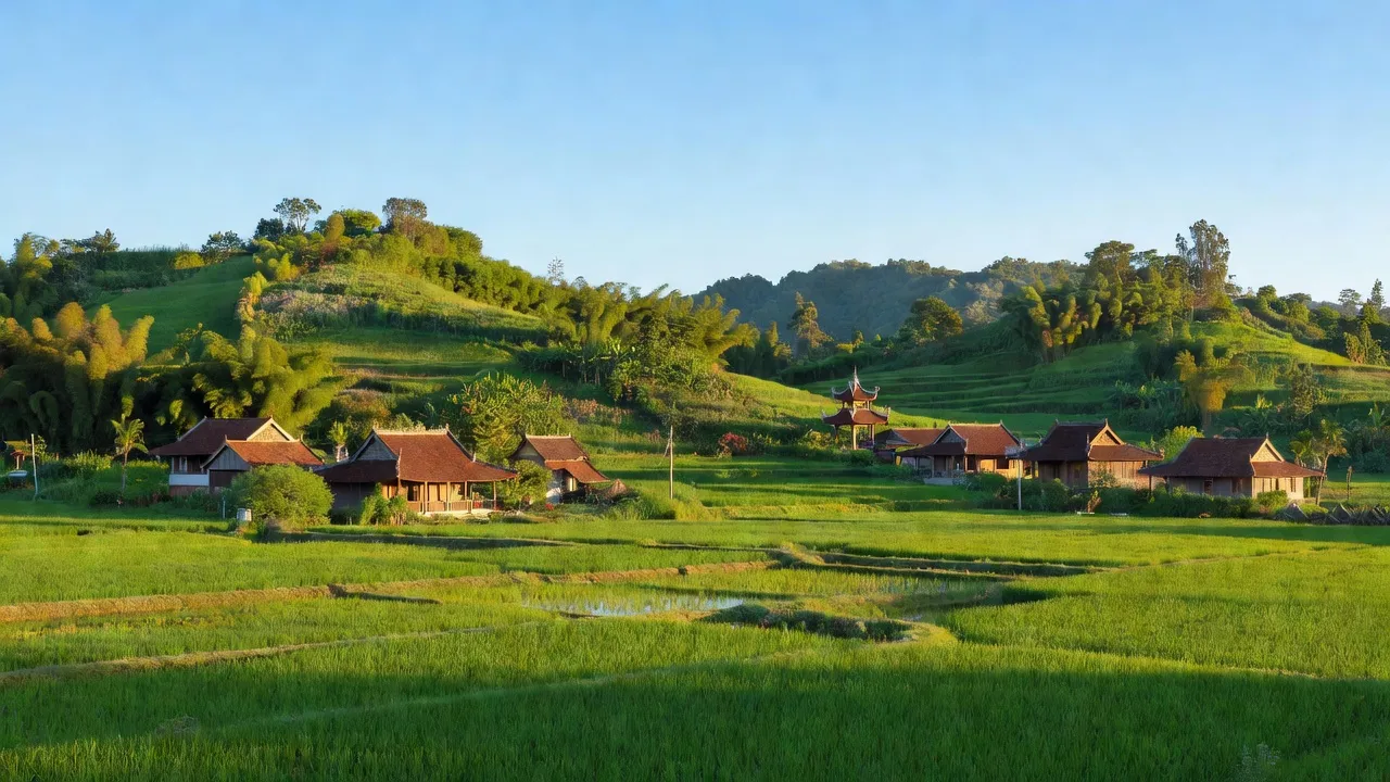 Ninh Phú, Ninh Hòa, Khánh Hòa landscape featuring hills, greenery, and traditional architecture.