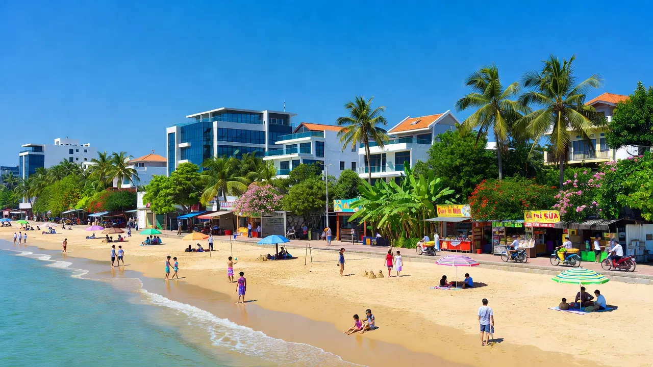 Khung cảnh ven biển tại Phường Ninh Thủy, Thị xã Ninh Hòa, tỉnh Khánh Hòa, Việt Nam.