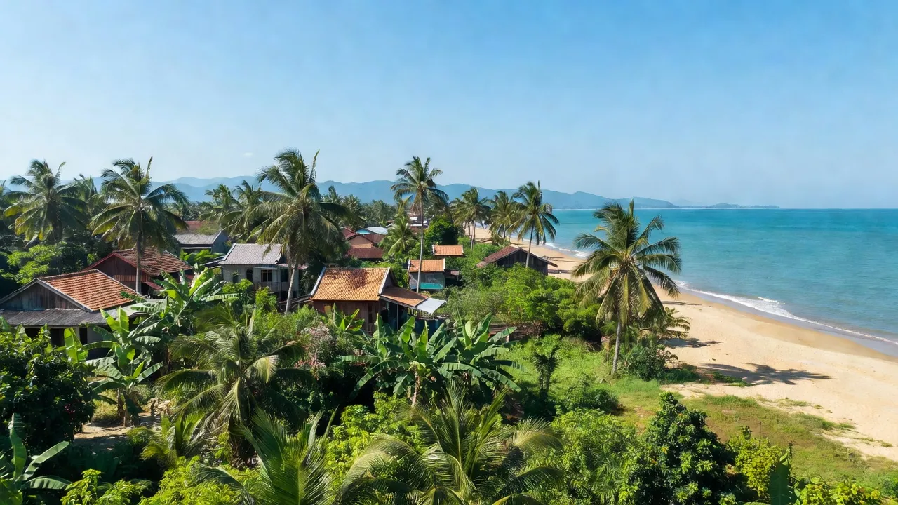 Cảnh đẹp Xã Vạn Thạnh, huyện Vạn Ninh, tỉnh Khánh Hòa, với khí hậu nhiệt đới và phong cảnh ven biển.