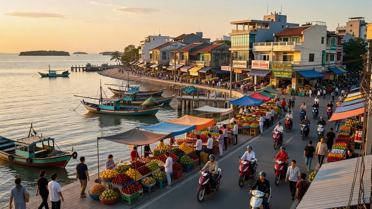 Vĩnh Quang, Rạch Giá, Kiên Giang: đường phố, biển cả, nhịp sống đô thị tươi vui.