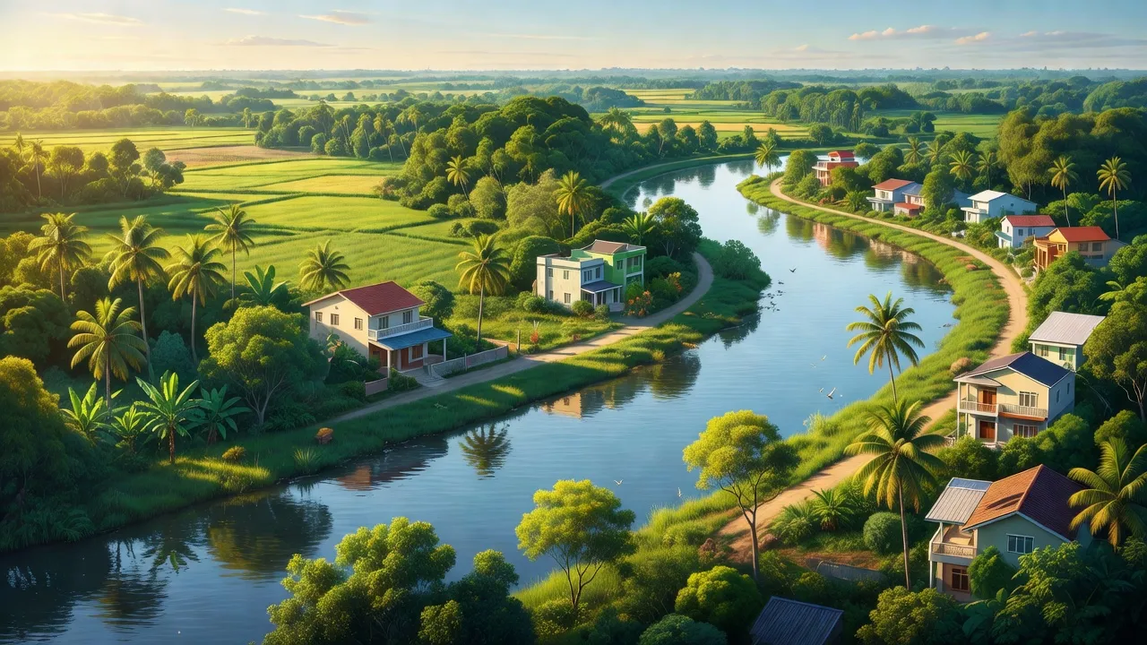 Xã Thạnh Yên, huyện U Minh Thượng, Kiên Giang, cả khu cảnh thiên nhiên và nhịp sống địa phương.