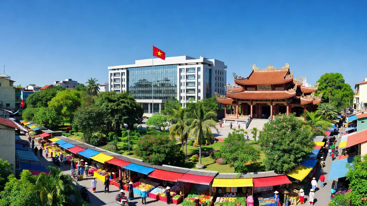 Thành phố Lai Châu, trung tâm chính trị và văn hóa tỉnh Lai Châu, với cảnh quan sống động và cơ sở hạ tầng hiện đại.