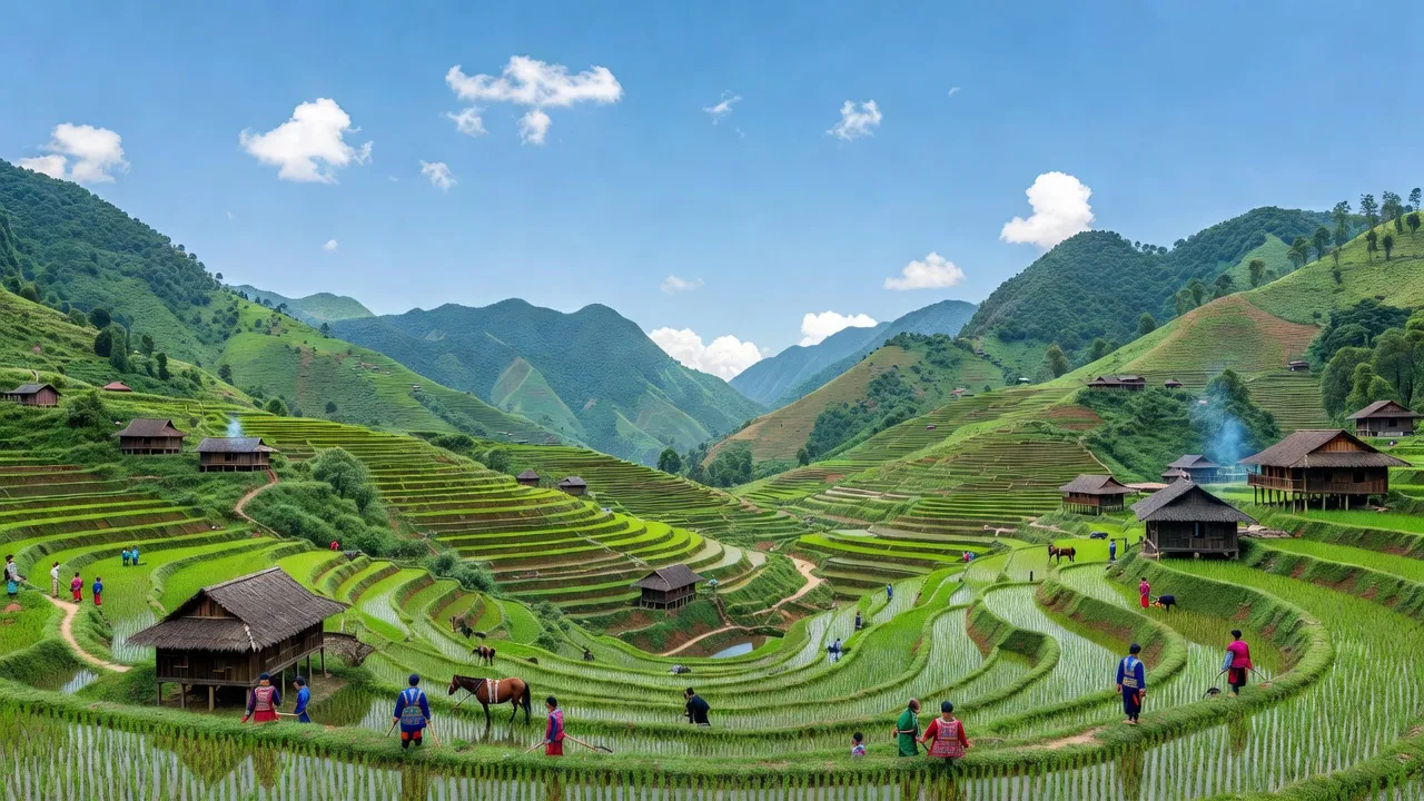Khung cảnh thiên nhiên xã Sin Suối Hồ, Lai Châu, với cảnh quan núi non và đời sống người Mông.