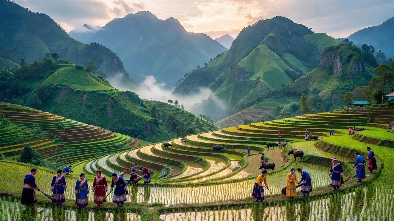 Làng Mô, Sìn Hồ, Lai Châu với những ngọn núi, cánh đồng bậc thang và văn hóa địa phương.