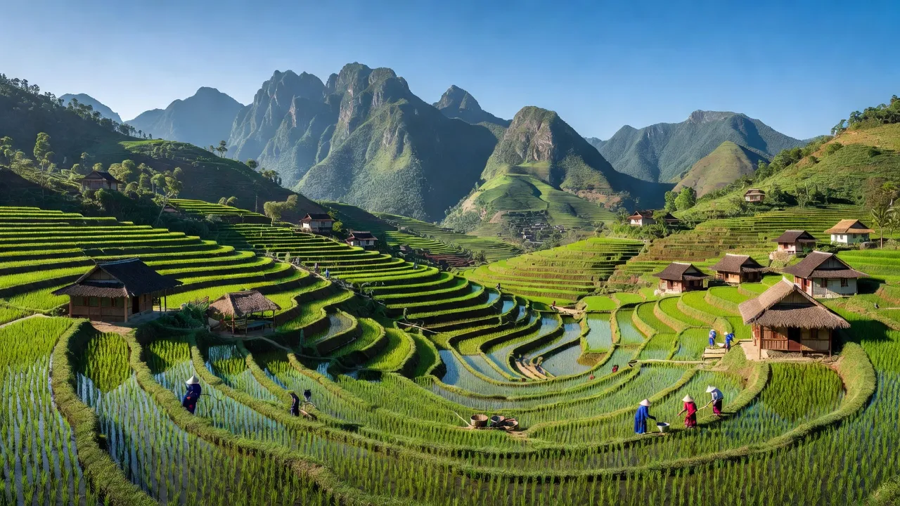 Khun Há, Tam Đường, Lai Châu: Cảnh quan ruộng bậc thang, núi non và văn hóa địa phương.