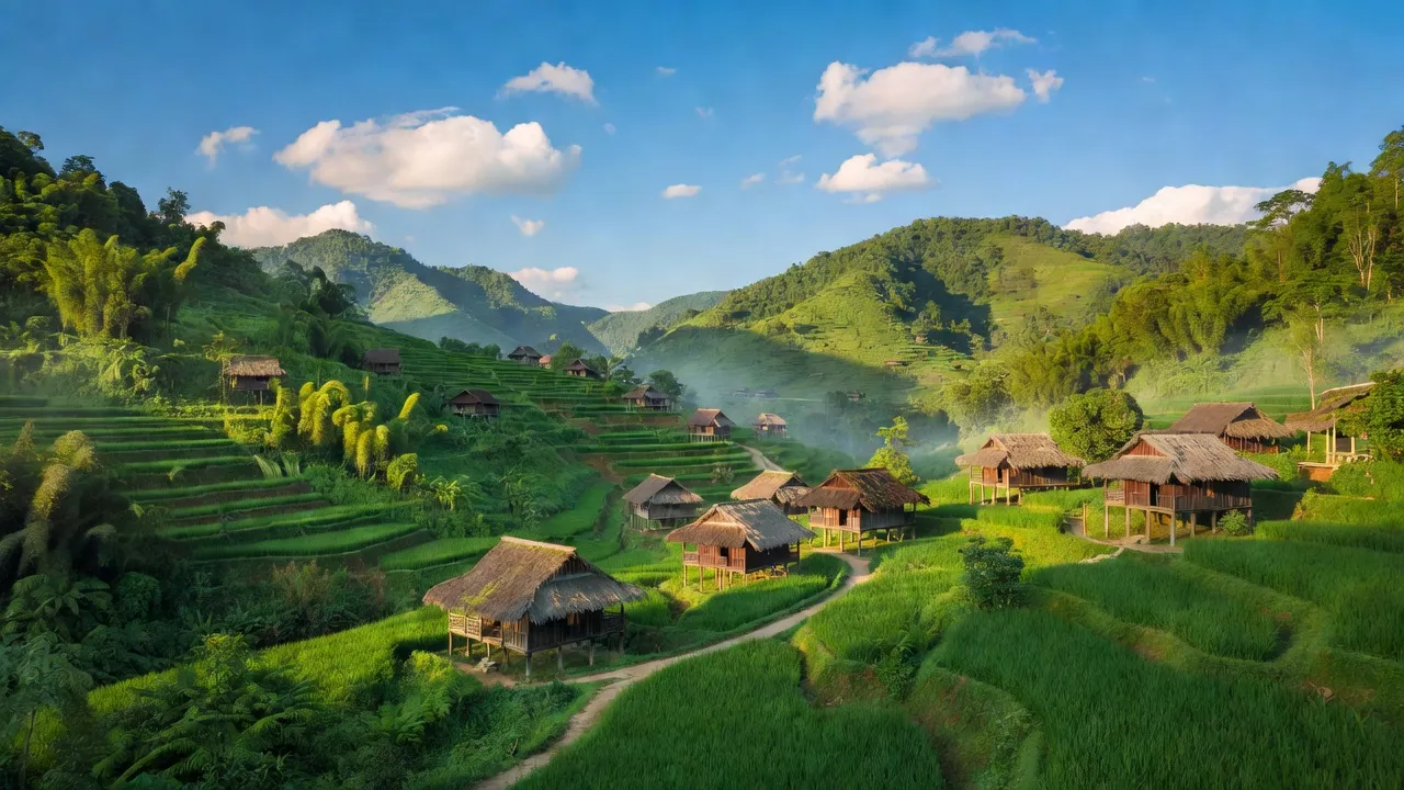 Cảnh đẹp xã Nùng Nàng, huyện Tam Đường, tỉnh Lai Châu với những ngọn đồi xanh tươi.