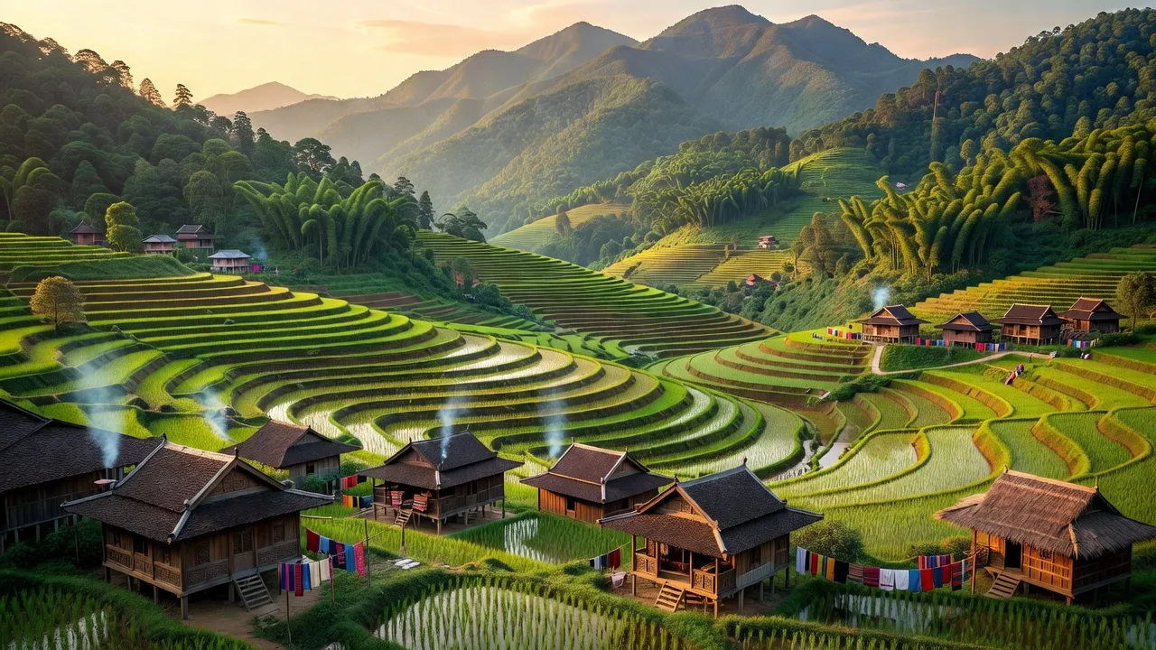 Phong cảnh huyện Than Uyên, Lai Châu với ruộng bậc thang và nét văn hóa đa dạng của các dân tộc.