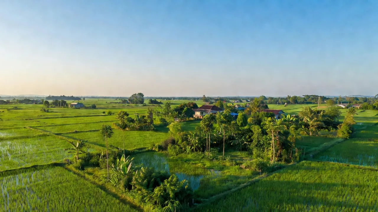 Quang Ngai commune in Da Huoai district, Lam Dong, featuring flat terrain and lush greenery.