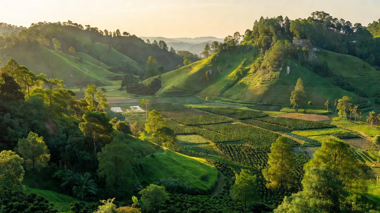 Cảnh đẹp Xã Đạ Long, đồi núi, thung lũng, nông nghiệp, huyện Đam Rông, Lâm Đồng.