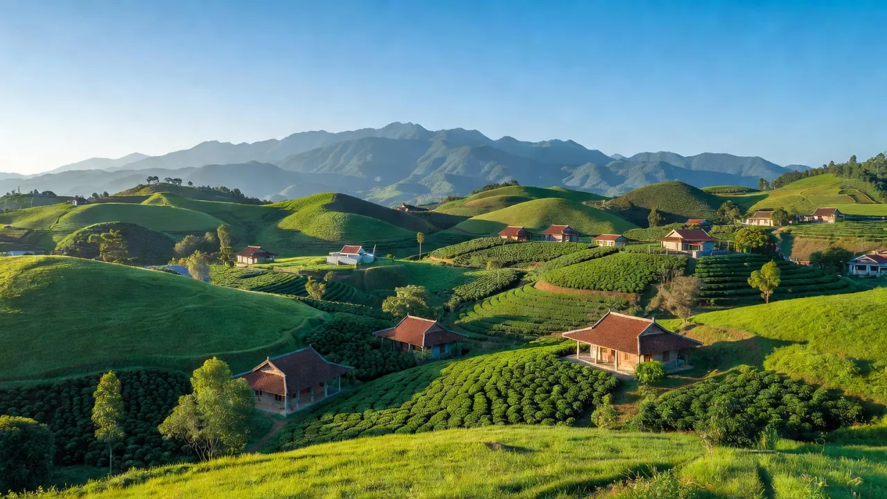 Di Linh district in Lam Dong province, showcasing lush landscapes and local agriculture.