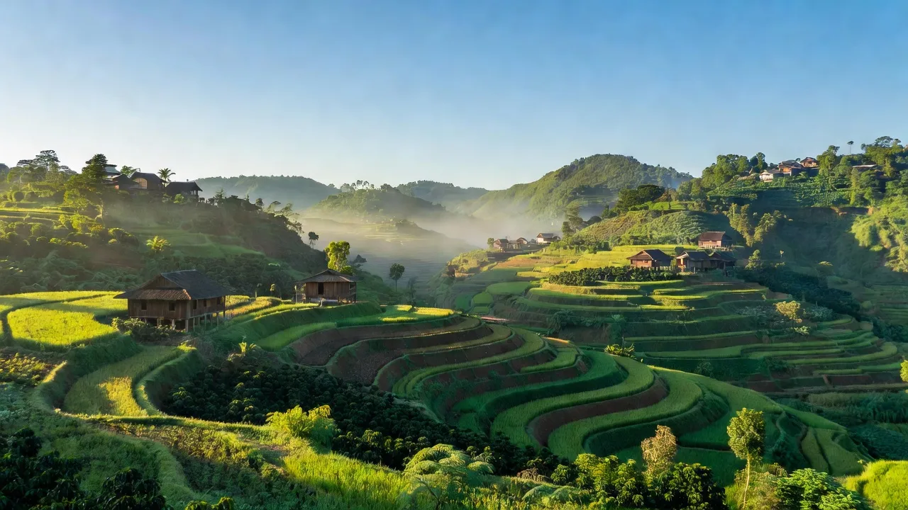 Cảnh sắc xanh tươi của xã Đạ Ròn, huyện Đơn Dương, tỉnh Lâm Đồng, nổi bật với nông nghiệp.