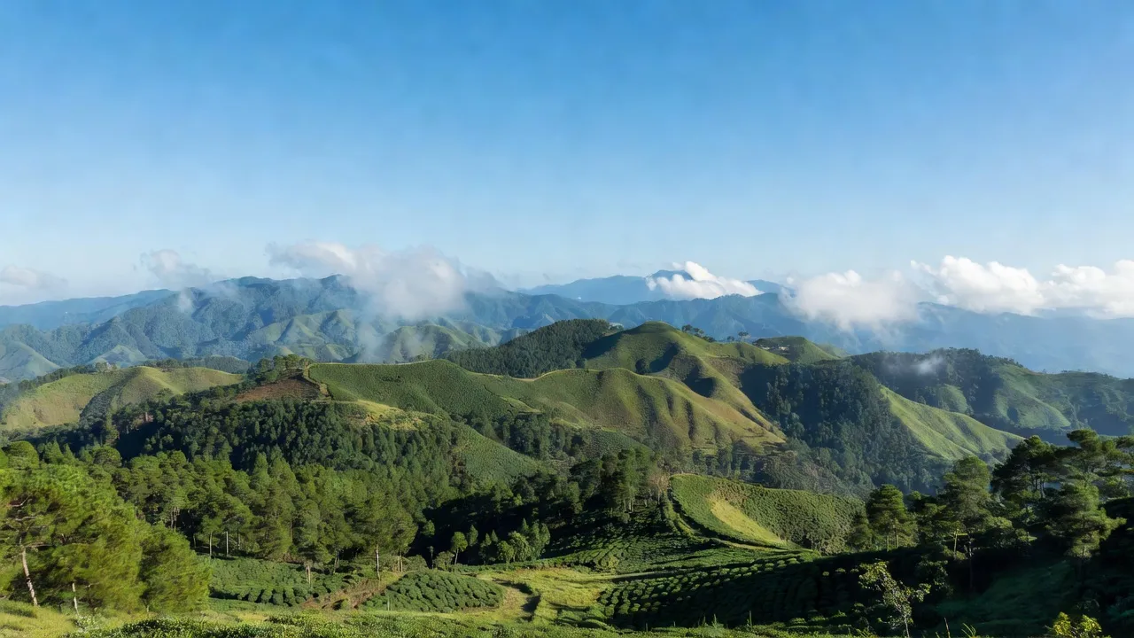 Khung cảnh Xã Ka Đơn huyện Đơn Dương, Lâm Đồng với núi rừng, không khí trong lành, khí hậu mát mẻ.