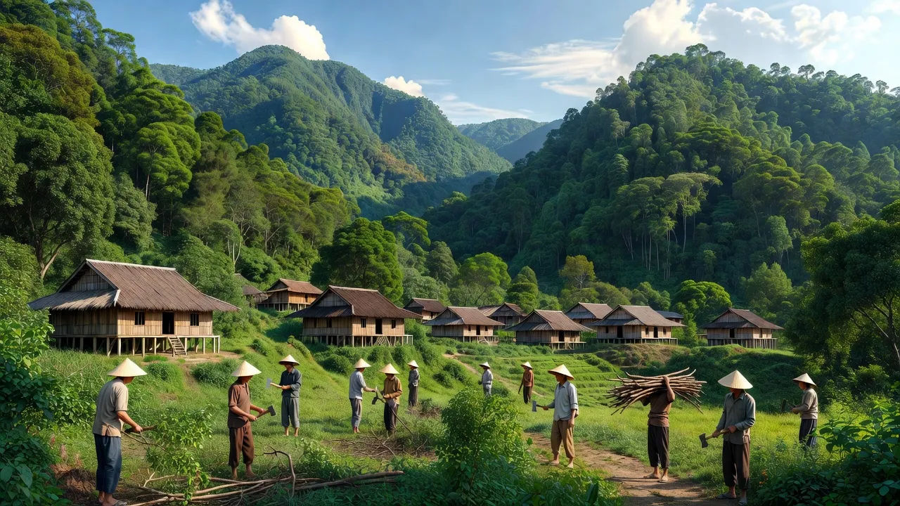 Khung cảnh thiên nhiên tươi đẹp xã Tân Hòa, huyện Bình Gia, Lạng Sơn, với núi rừng và cuộc sống bình dị.