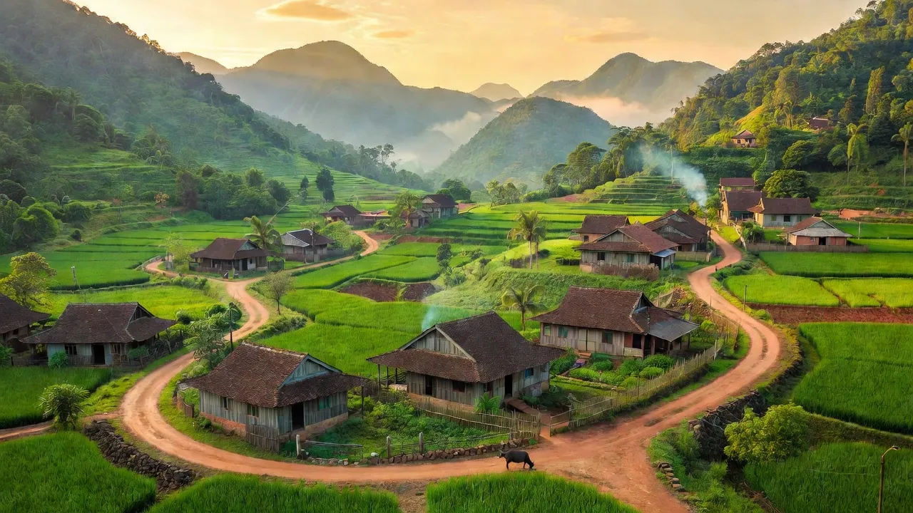 Khung cảnh tuyệt đẹp của xã Vĩnh Yên, huyện Bình Gia, tỉnh Lạng Sơn với núi non xanh tươi.
