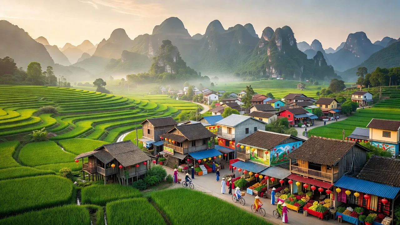 Thị trấn Đồng Đăng, huyện Cao Lộc, tỉnh Lạng Sơn với cảnh quan đẹp và vị trí chiến lược.