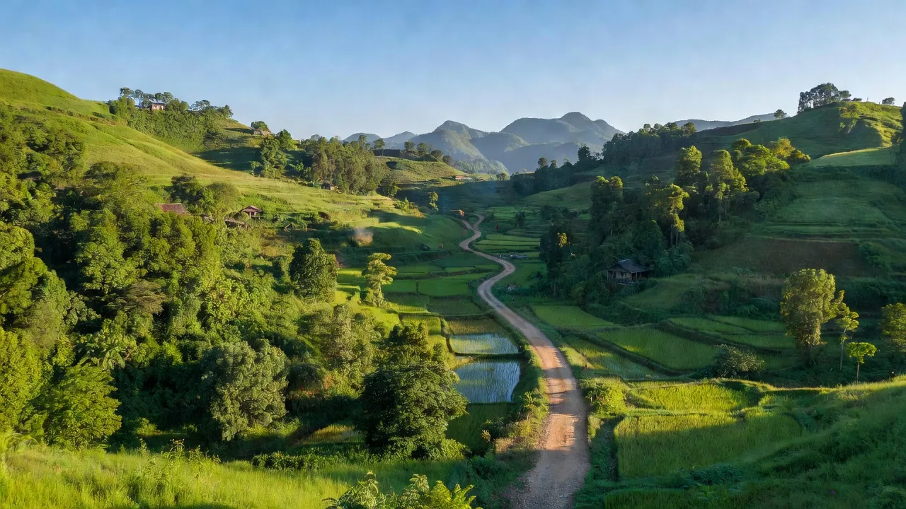 Cảnh đẹp xã Mẫu Sơn, huyện Cao Lộc, tỉnh Lạng Sơn với đồi núi xanh và không gian thoáng đãng.