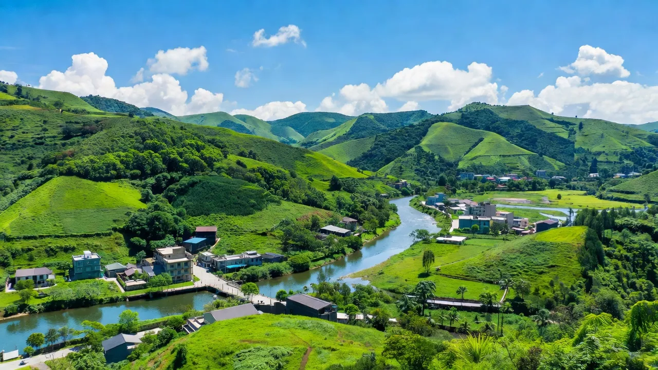 Khung cảnh xã Mai Pha, thành phố Lạng Sơn với sông Kỳ Cùng và cảnh quan xanh tươi.