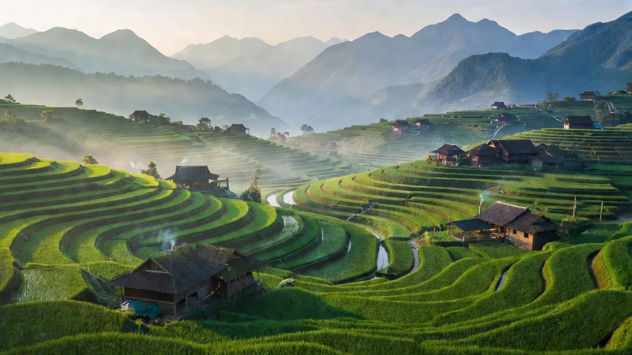 Thung lũng Mường Hoa tuyệt đẹp với ruộng bậc thang và cảnh núi non ở Sa Pa.