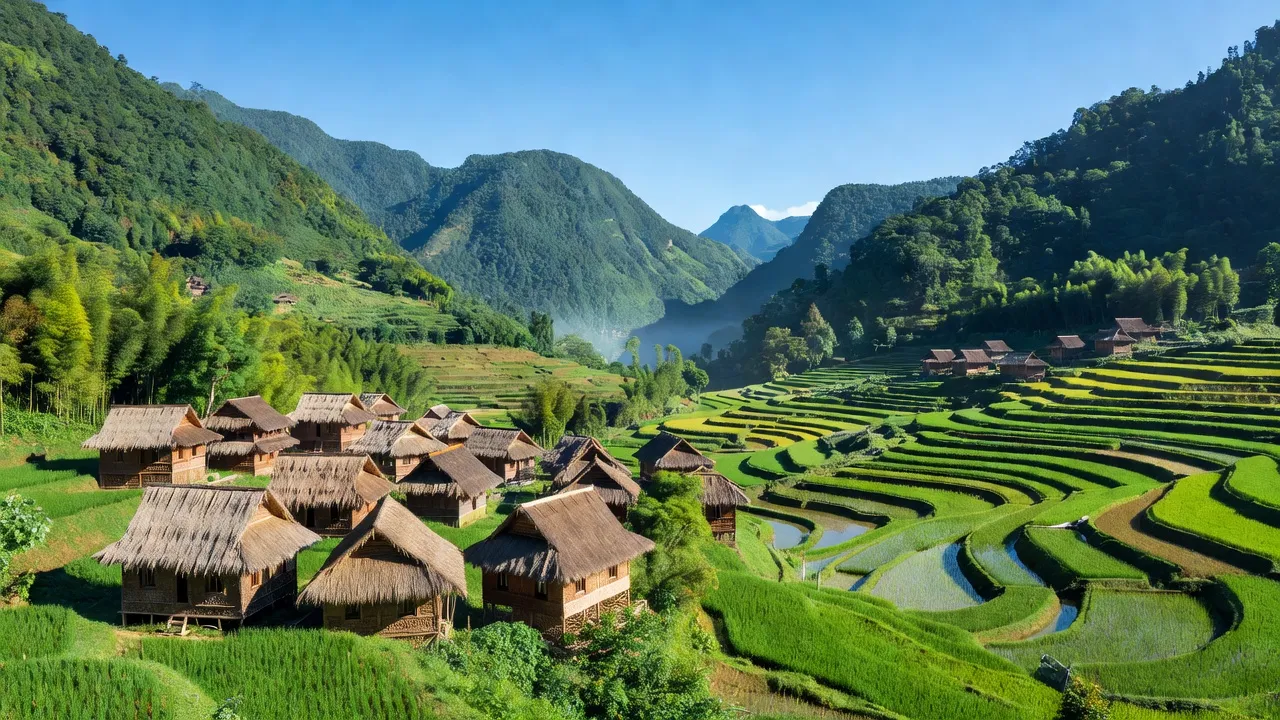 Hình ảnh xã Thào Chư Phìn, huyện Si Ma Cai, tỉnh Lào Cai với cảnh sắc thiên nhiên xanh mát.