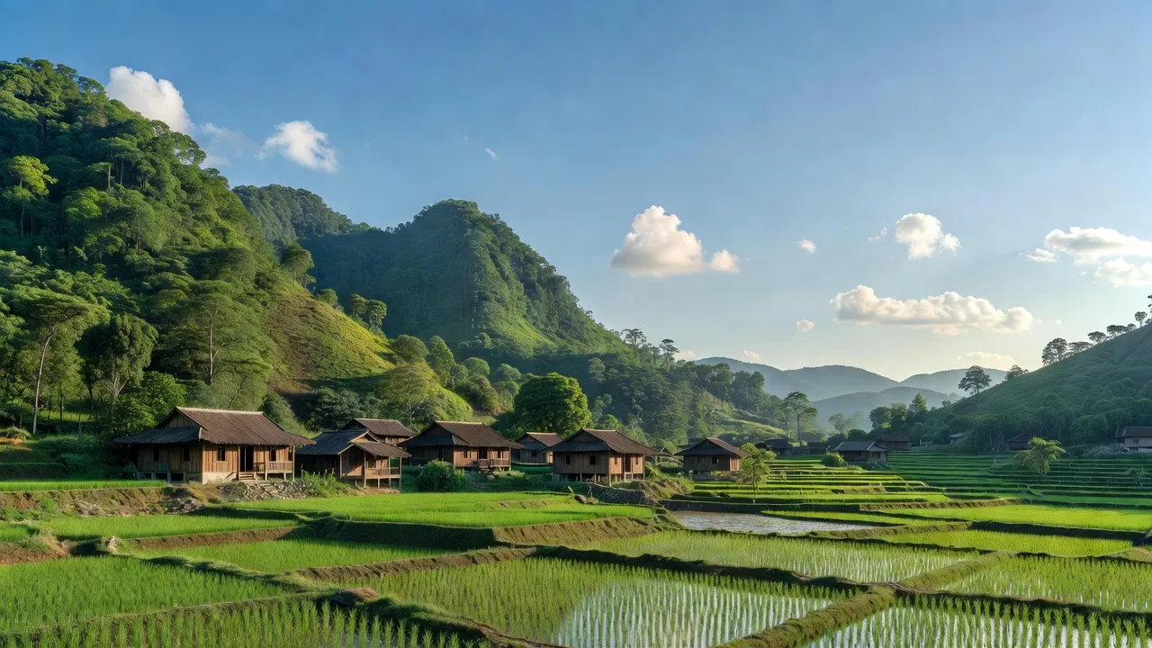 Khung cảnh yên bình tại Xã Nậm Xây, huyện Văn Bàn, tỉnh Lào Cai với núi non xanh tốt.